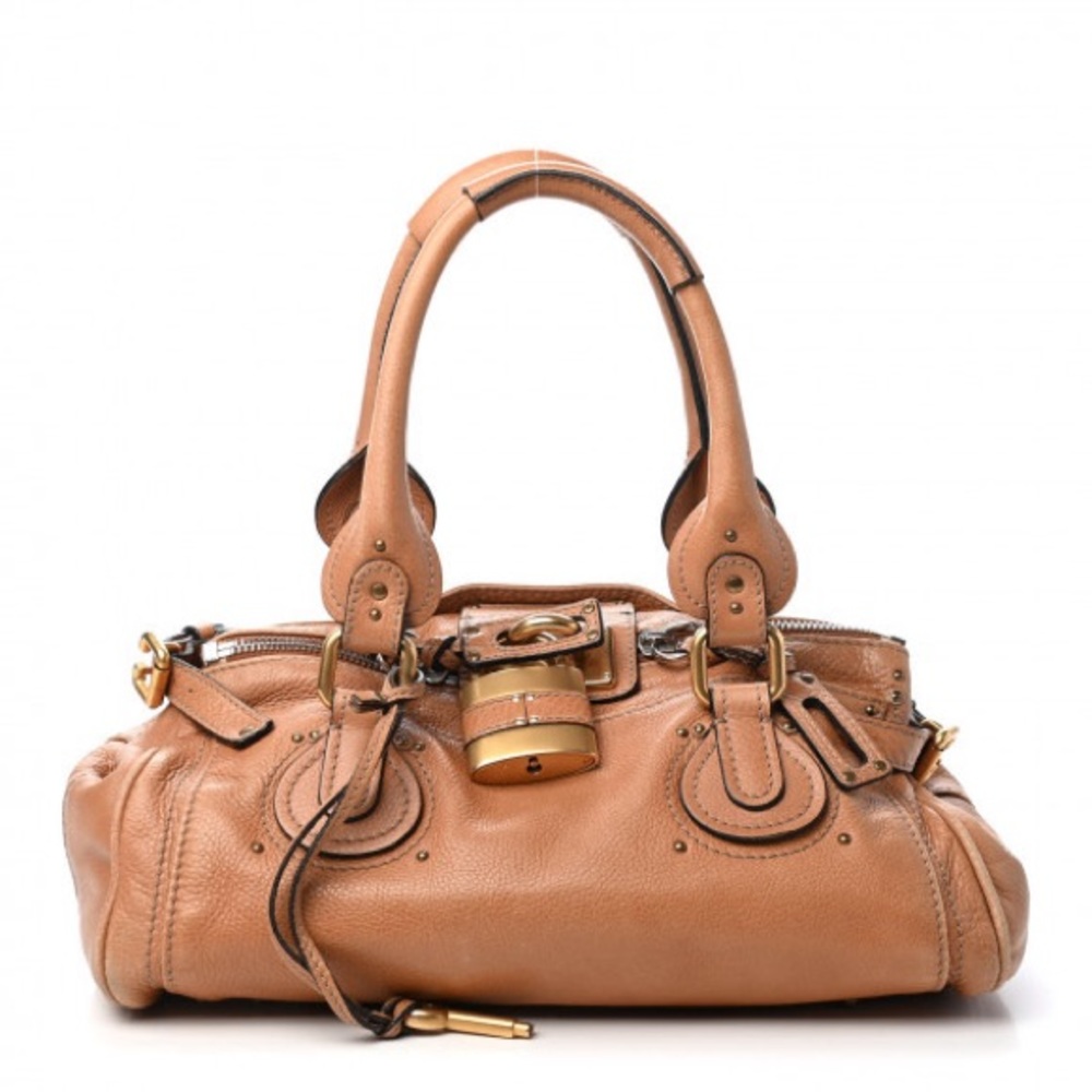 Vintage Chloe Paddington With Lock | Tan Leather Satchel with Gold Hardware